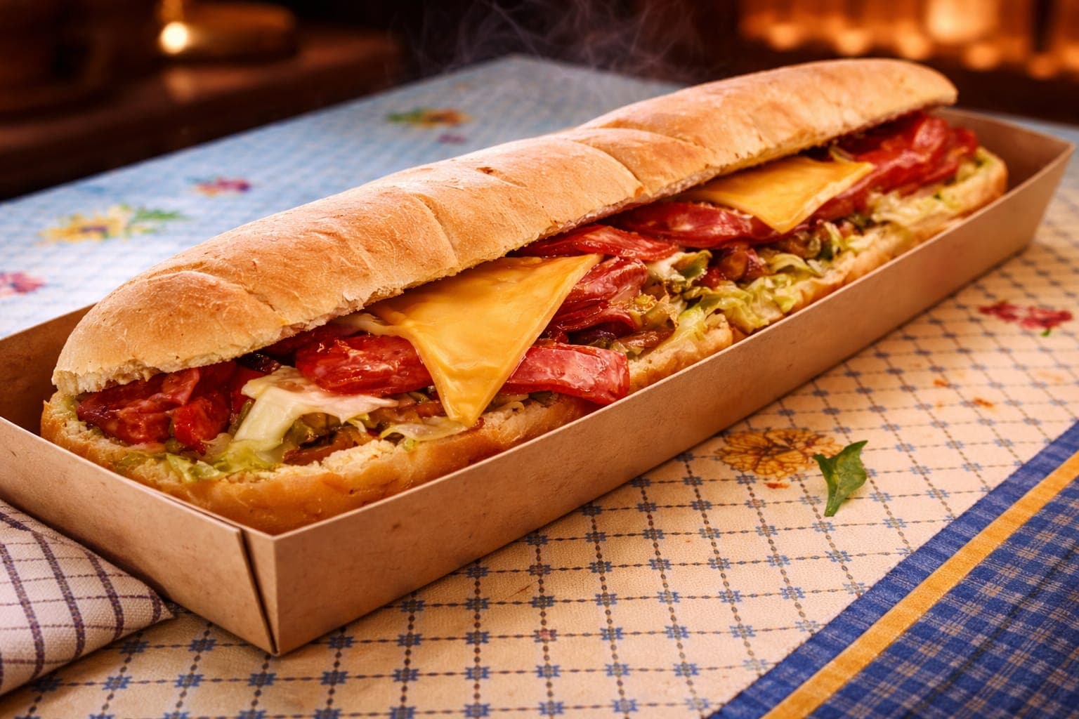 Pan con carne adobada